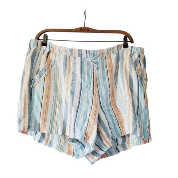 Briggs New York Linen Striped Stretch Nautical Preppy Beach Shorts XXL - Picture 3 of 7